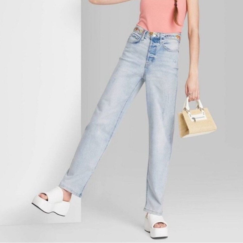 Target Light wash high rise straight leg denim Women's Jeans 0 XS